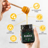 Kiva New Zealand Manuka Honey UMF 5+ | MGO 83+ glyphosate free, raw, UMF | MGO certified, traceable, no additives