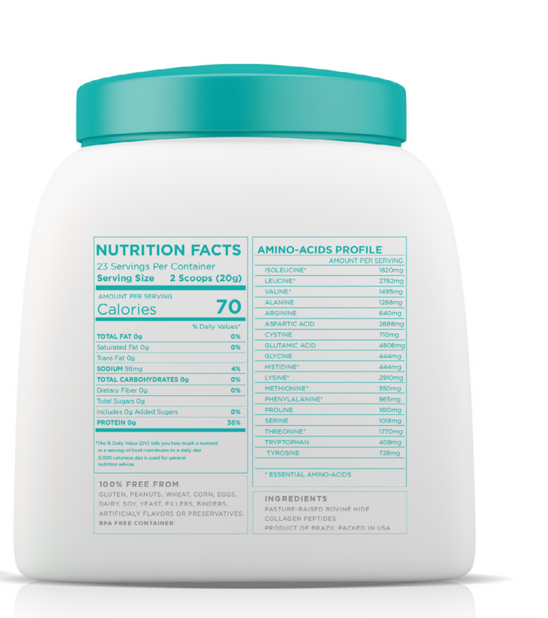 unflavored collagen peptides nutrition facts